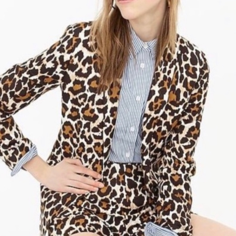 NWT J.Crew Parke Blazer in Leopard Stretch Corduroy